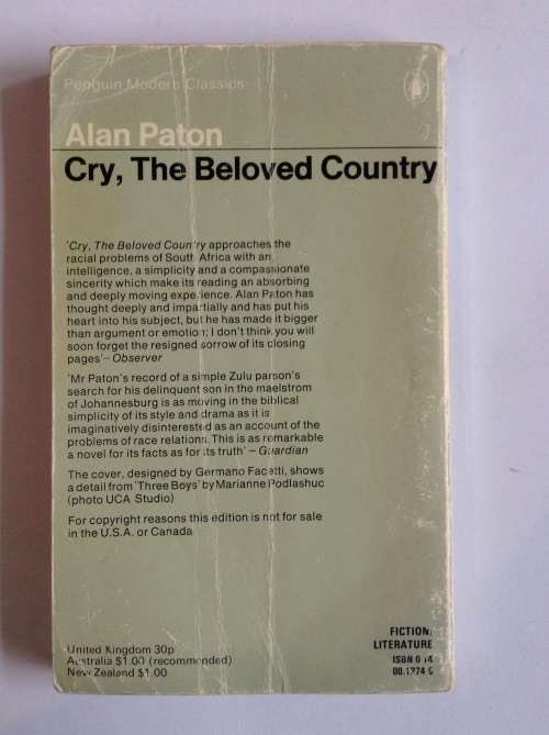 Cry, The Beloved Country by Alan Paton