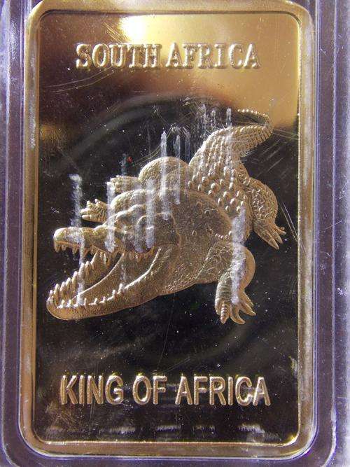 1 Oz Gold Clad Bar 24Kt - Crocodile