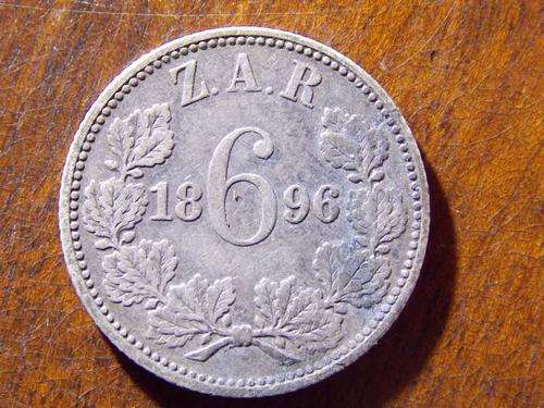 ZAR Kruger 6D Pence .925 Silver - 1896