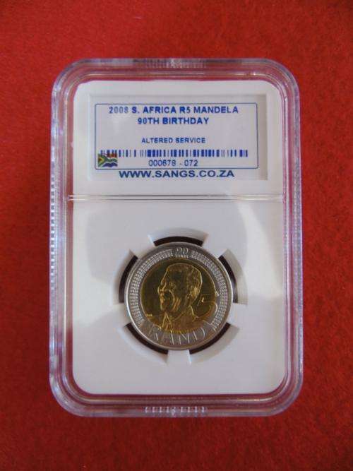 2008 S.Africa R5 Mandela 90th Birthday - Altered Service  RARE!!