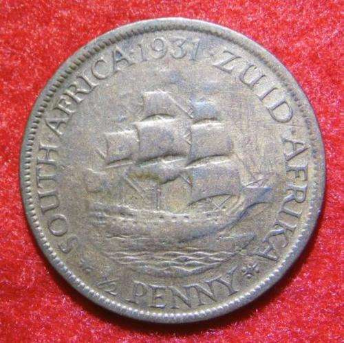 1931 Zuid Afrika Half Penny **Scarce** - HERNS VALUE R725.00 IN EF