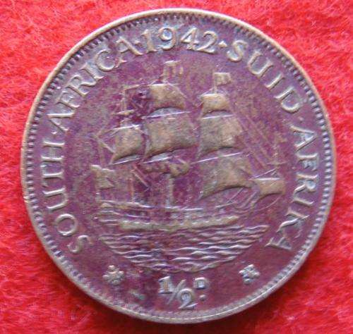 1942 S. Africa Union 1/2D Half Penny