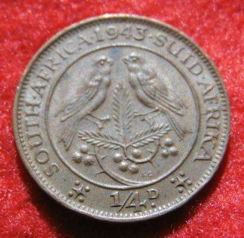 Union 1943 1/4 D Farthing