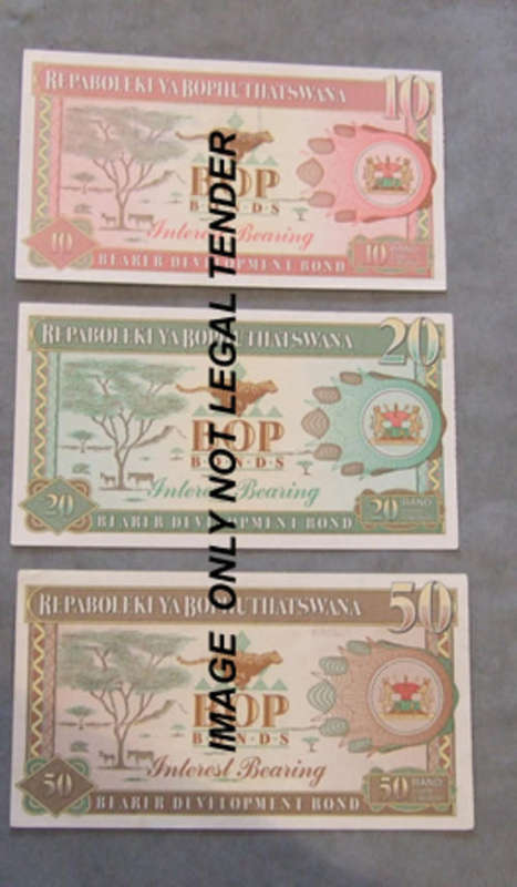 Bophuthatswana R10, R20 & R50 Bonds   ***Very Scarce***