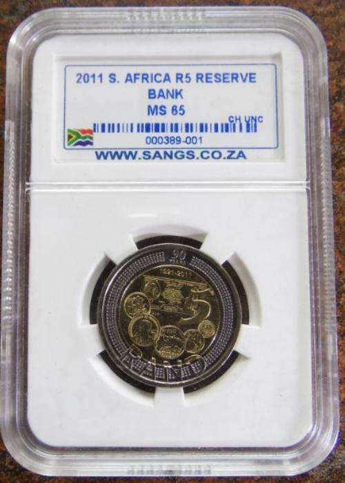 2011 S.Africa R5 Reserve Bank 90 Years - MS65