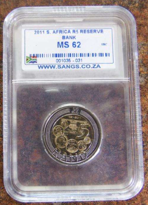 2011 S.Africa R5 Reserve Bank 90 Years - MS62