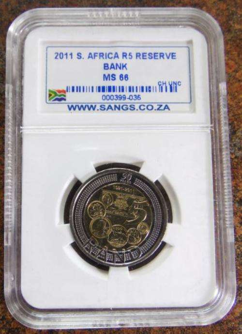 2011 S.Africa R5 Reserve Bank 90 Years - MS66