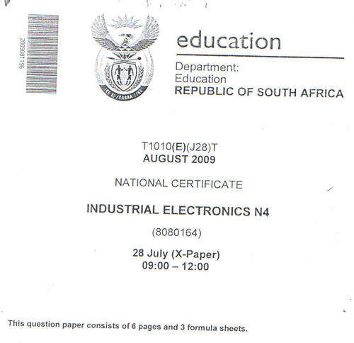 INDUSTRIAL ELECTRONICS N4 QUESTION PAPER AND MEMO