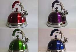 Bright Acrylic Coloured Energy Saving Whistling Kettle