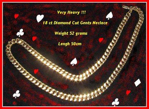 18ct Premium Quality HEAVY Gents Diamond cut neclace, 50cm