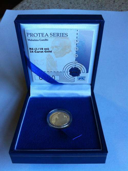 MAHATMA GANDHI PROTEA SERIES 1/10 oz GOLD COIN