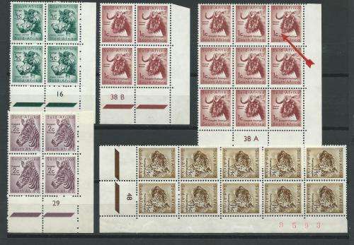 1961 Definitive issue Control blocks MNH superb condition. SACC 184-194 one with variety.