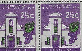 Block x 6 Groot Constantia with 2 x varieties. MNH very clean. Top R/H stamp light in door Bottom R/