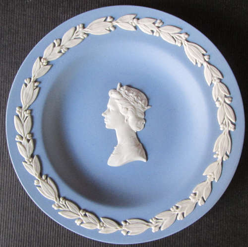 Wedgwood Blue Jasperware Dish 'Queen Elizabeth II'