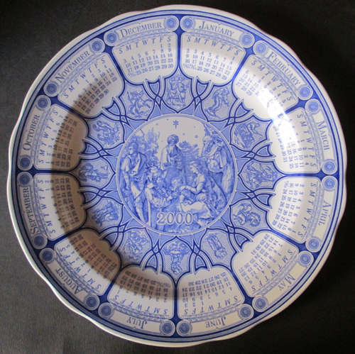 Spode The Blue Room Calendar Plate 2000