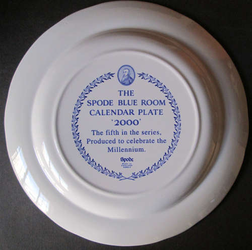 Spode The Blue Room Calendar Plate 2000