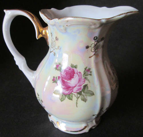 Kahla Germany Lustre Milk Jug / Creamer with Floral Detail