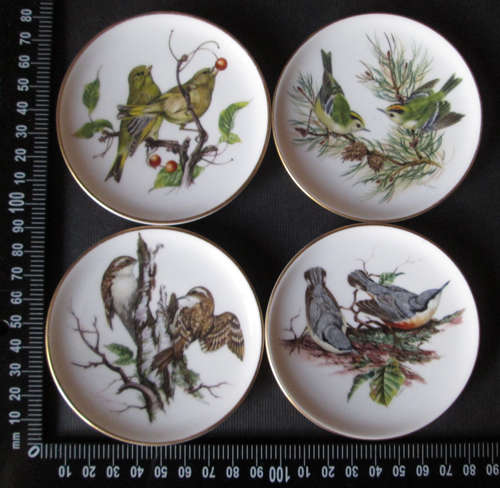 4 Small Coalport British Bird Plates