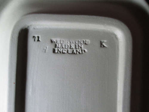 Wedgwood Green Jasperware Rectangular Pin Dish