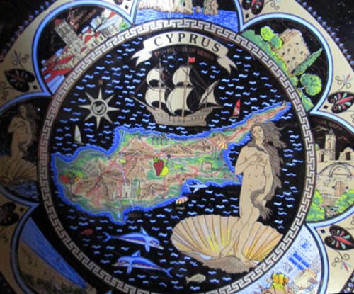 Hand Made Greece 24 K Gold Hart Shape Dish 'Cyprus'