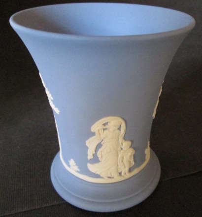 Wedgwood Blue Jasperware Trumpet Vase