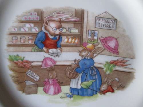 Royal Doulton Bunnykins Plate 'Mr Piggly's Store'