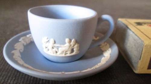 Wedgwood Blue Jasperware Miniature Duo