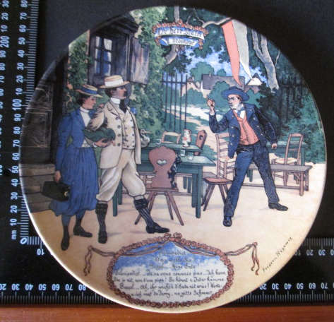Sarreguemines Plate, D'r Herr Maire G. Stoskopf Signed