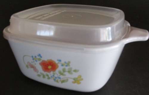 Corning Ware Wildflower Dish with Plastic Lid P-43-B 2¾ Cup