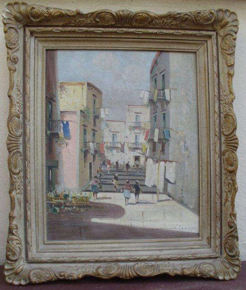 Oil on Canvas (Village Scene)