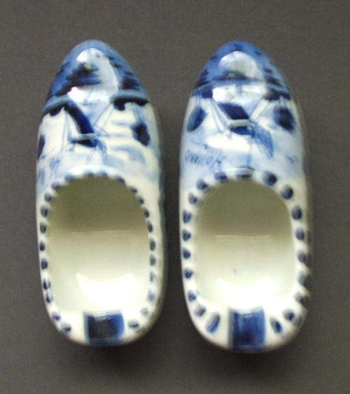 Delft Pottery Porcelain Blue and White, Hand Painted Shoe Ashtray, Holland