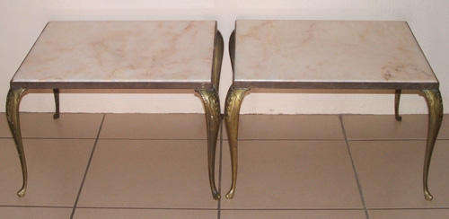 Beautiful Mable Side Tables with Brass Legs