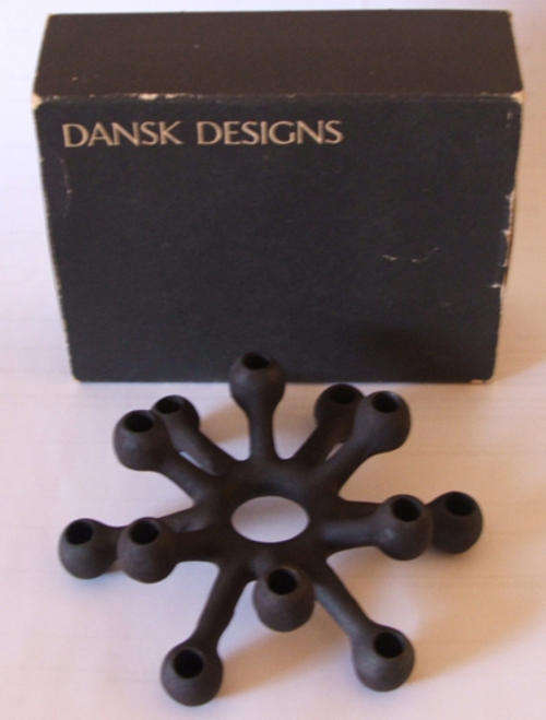 Vintage Dansk Designs Spider Taper Candlestick with Original Box - Cast Iron - Mid Century Modern