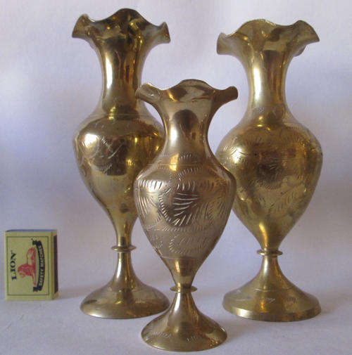 3 Brass Vases as per pictures