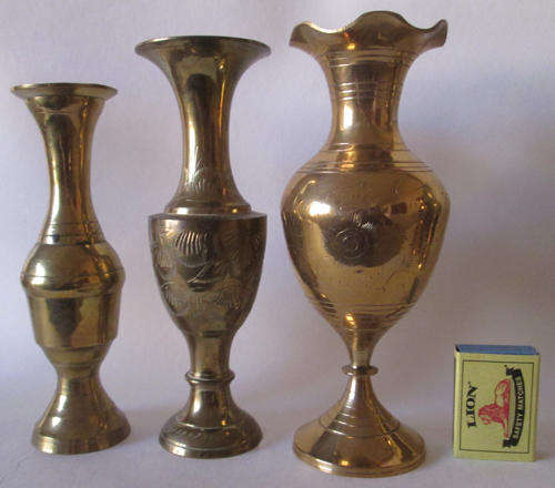 3 Brass Vases as per pictures