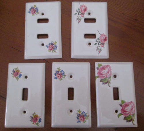 5 Porcelain Light Switch Covers