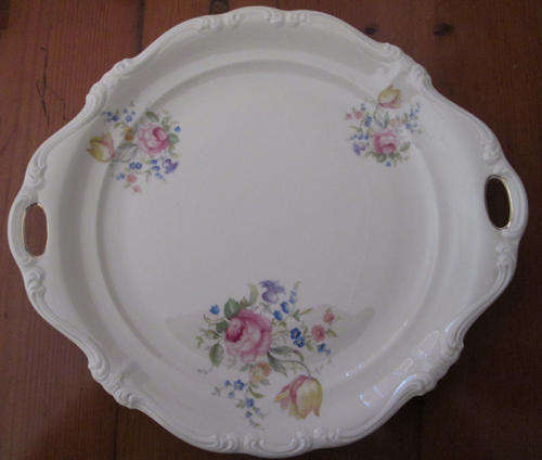 Rosenthal Pompadour Selb German 2 Handled Serving Cake Plate