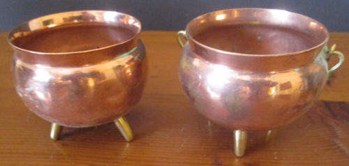 2 Small Copper Pots