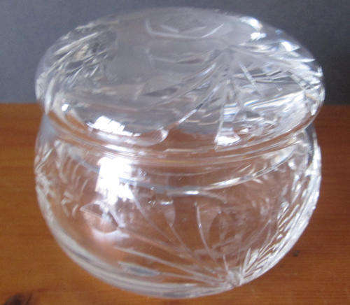 Rose Cut Crystal Lidded Dish: Royal Brierley