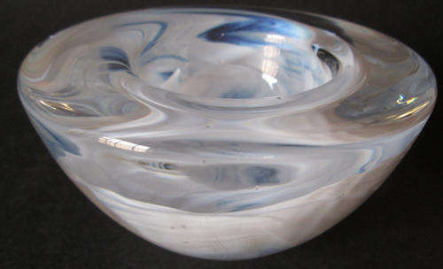 Kosta Boda White Glass 'Atoll' Votive Candle Holder, designed by Anna Ehrner