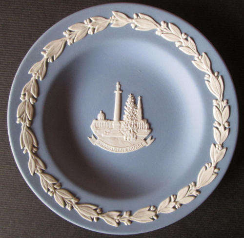 Wedgwood Blue Jasperware Pin Dish 'Trafalgar Square'