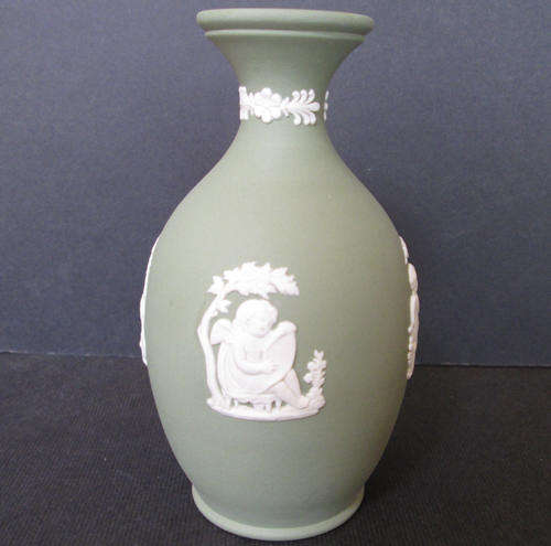 Wedgwood Green Jasperware Bud Vase