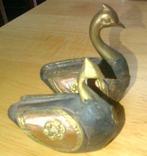 Beautiful Wooden Ducks with Copper Heads  Wings & chest