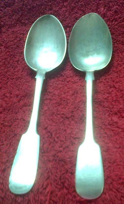 Hallmarked Silver 2 x Serving Spoons 116 grams