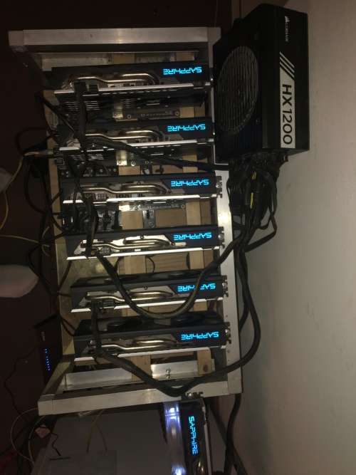 *** NO RESERVE *** Crypto Mining Rig 2 x RX580 8Gb 5 x RX570 4Gb 203Mh/s