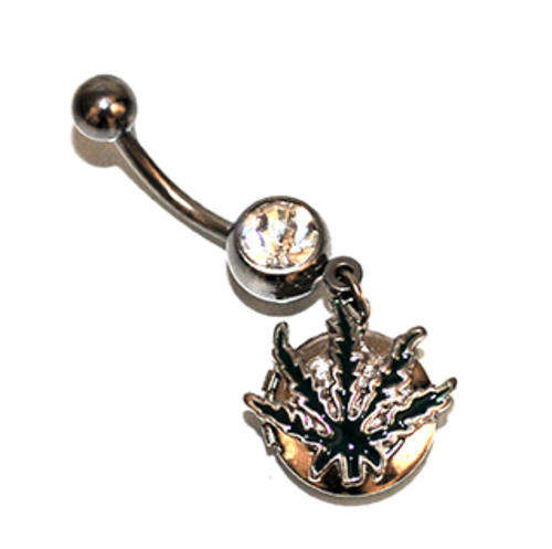 Marijuana Locket Belly Ring