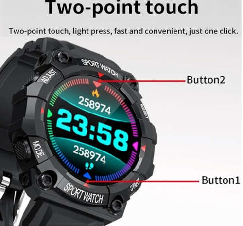 Bluetooth Fitness Smart Watch - Monitor Heart Rate, Blood Pressure, Blood Oxygen, Calorie, Distance