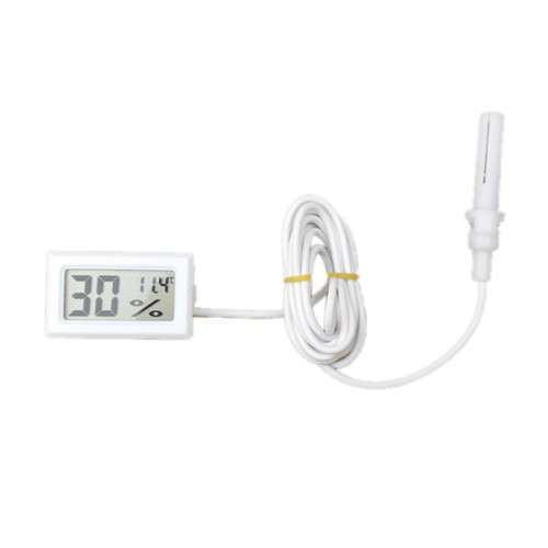 Temperature and Humidity Meter with Probe White