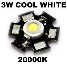 3W Led Cool White 20000K on Aluminium Base **IN STOCK**