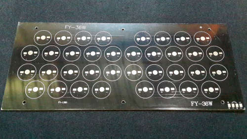 Aluminium Circuit Board for 36 Leds (1W, 3W,or 5W) 280x118x1.5mm **IN STOCK**